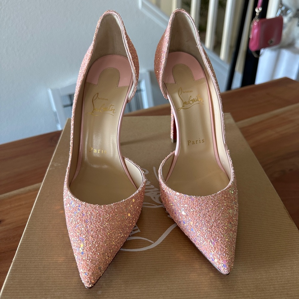 NEW $1095 Christian Louboutin Iriza Glitter 100 Pumps -38
